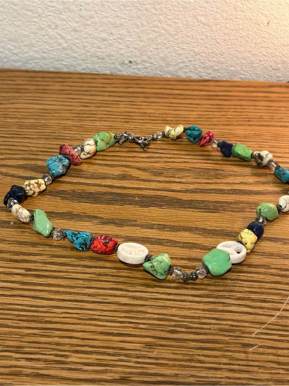Vintage Multicolor Gemstone Chip Boho Necklace - Women Jewelry
